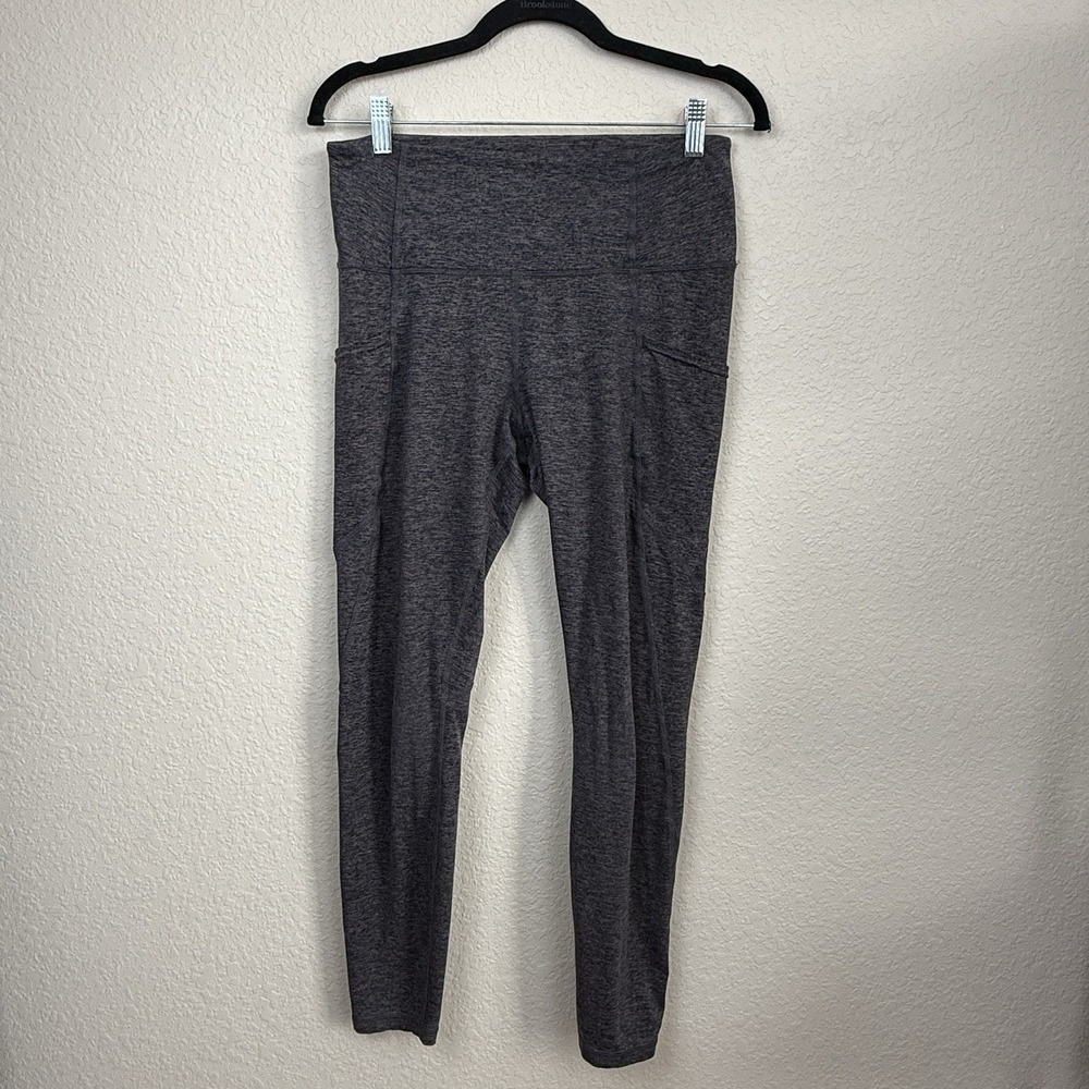 Quince Women Ultra Soft High Rise Pocket Heather Grey Black Legging Sz M